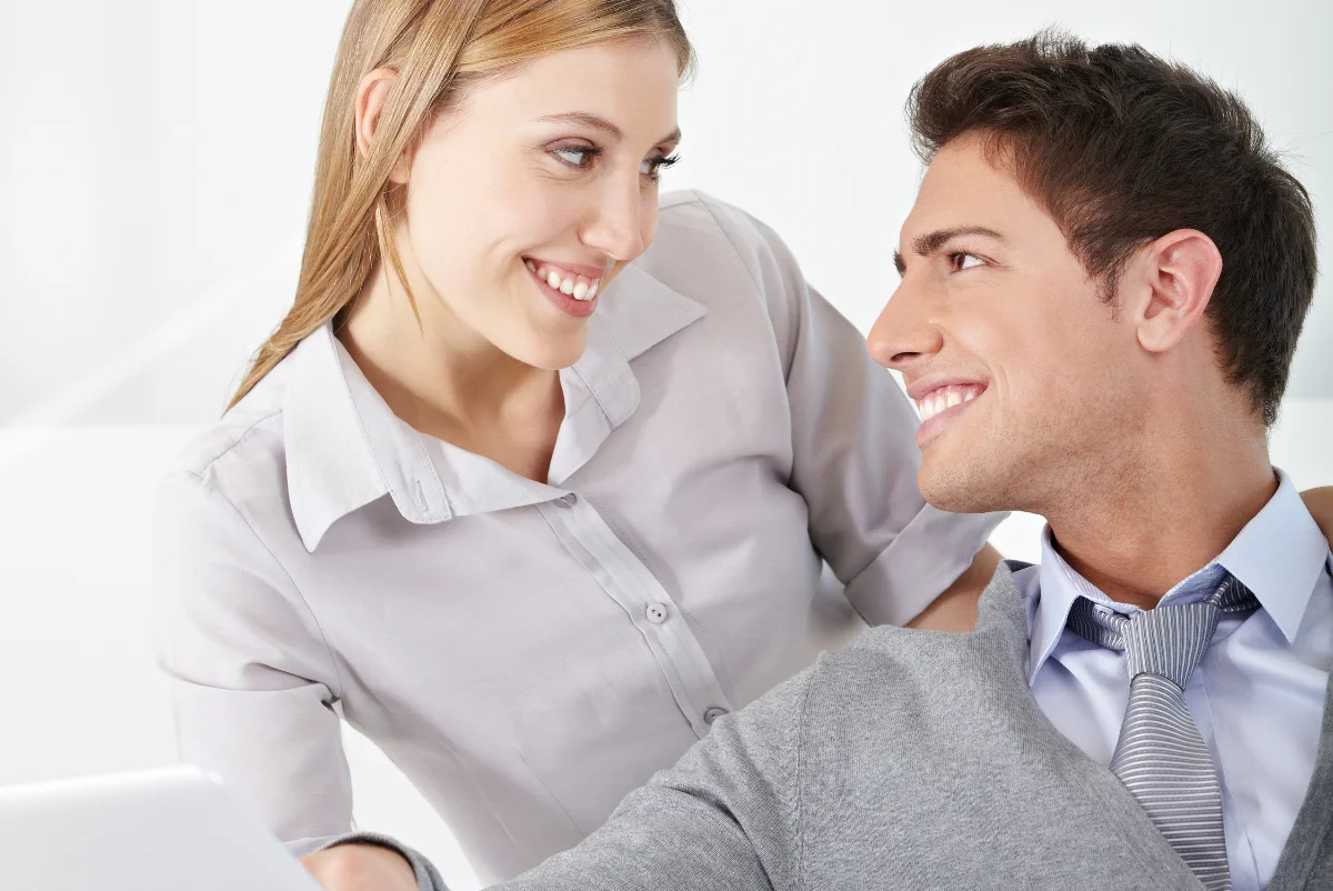 Woman flirting with my husband at work